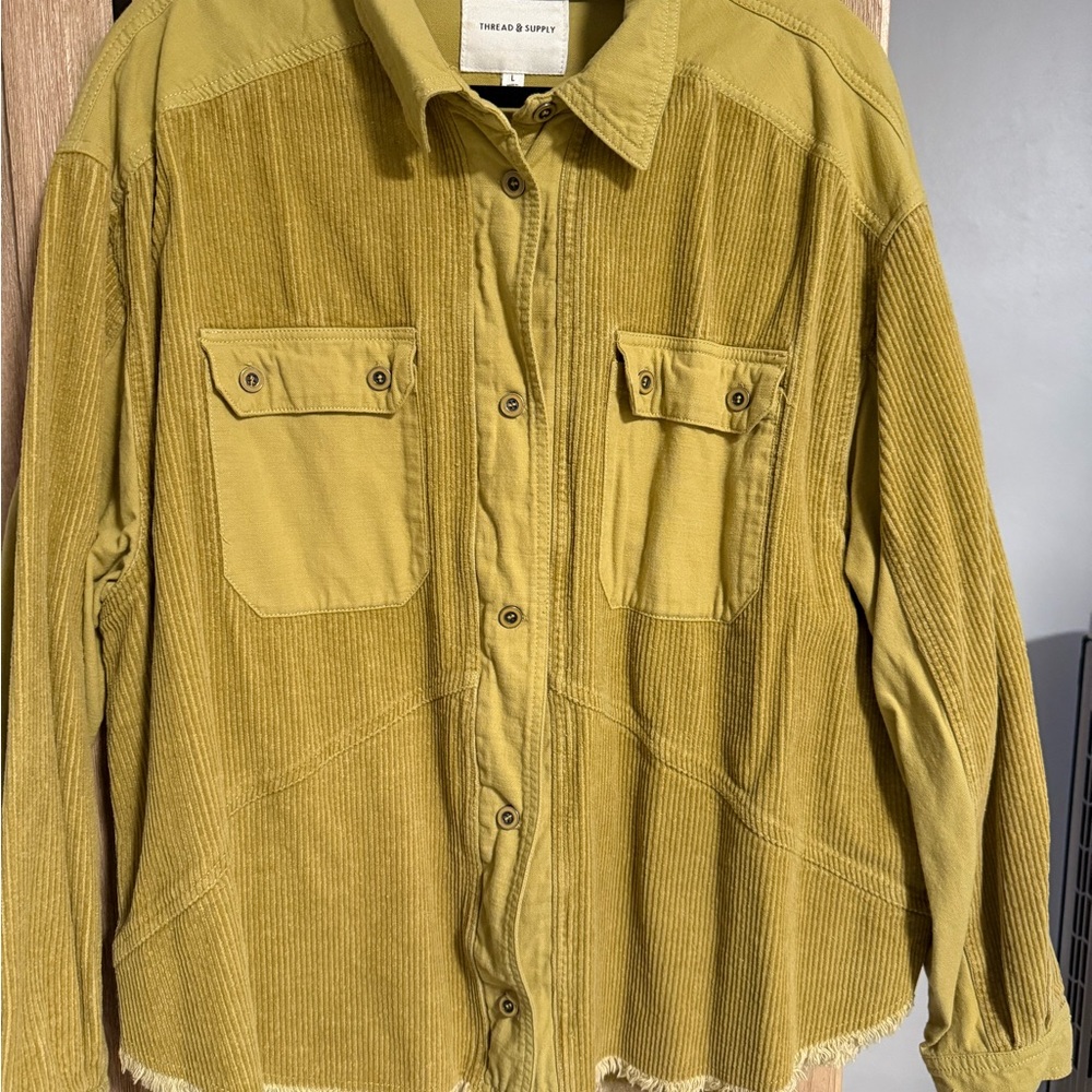 Thread & Supply Mustard Corduroy Shirt